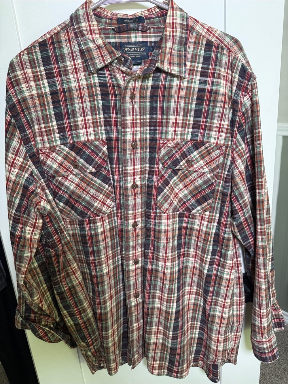 Pendleton Red, Green & Cream Plaid Button-Down Shirt